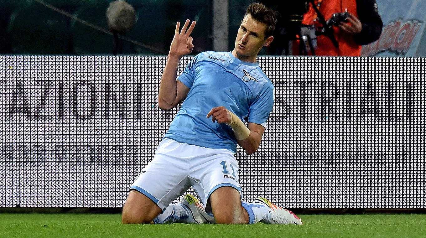 Jubel über seine Treffer: Lazios Miroslav Klose © 2016 Getty Images