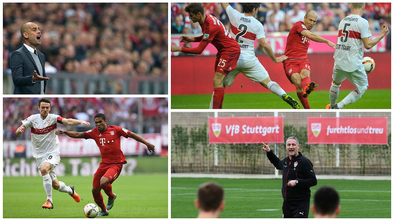 Verschiedene Ausgangslagen: Bayern spielt um den Titel, der VfB gegen den Abstieg © AFP/Getty Images/DFB