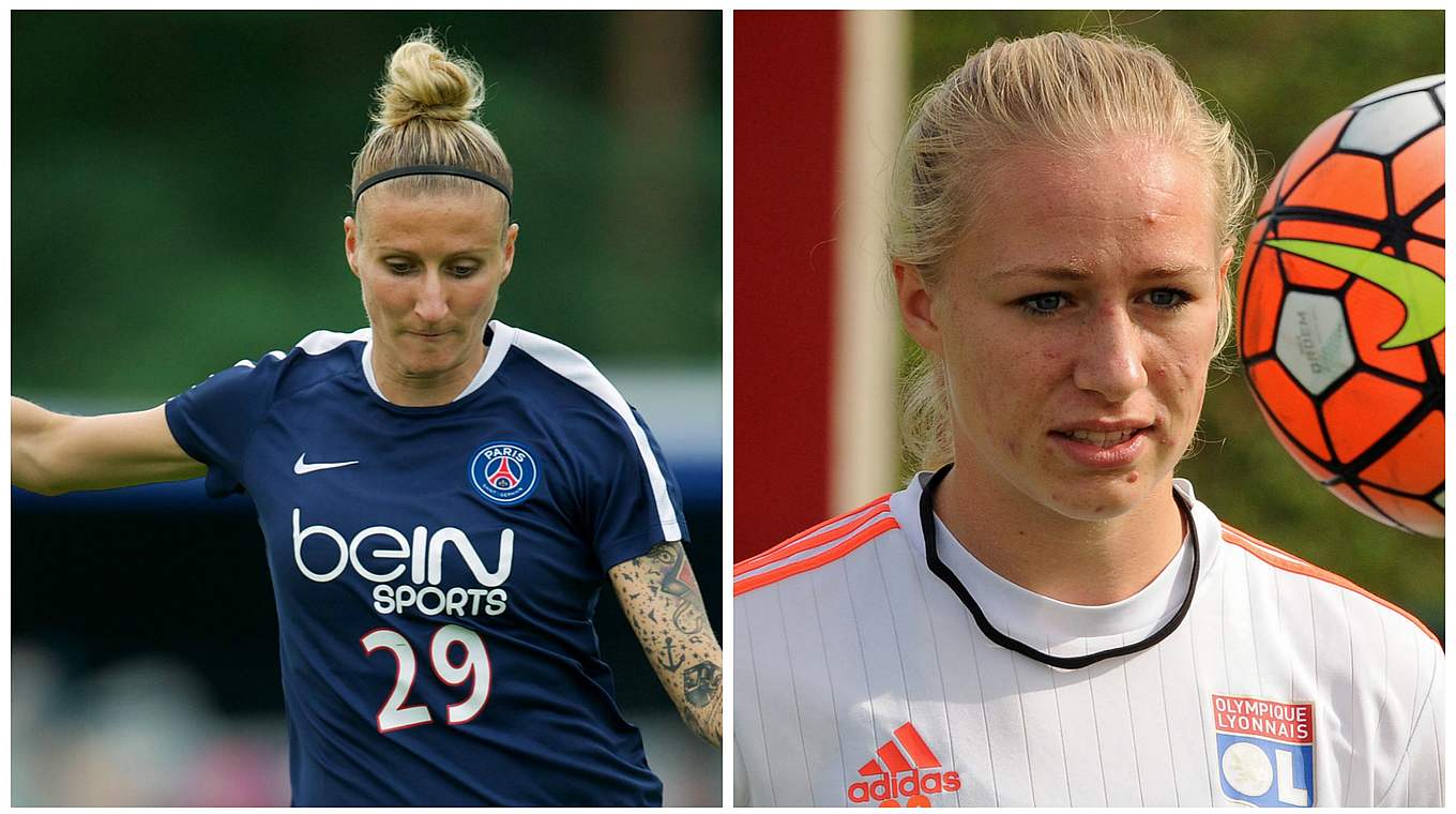 Nationalspielerinnen im Duell ums Finale: Anja Mittag und Pauline Bremer (v.l.) © imago/Getty Images/DFB