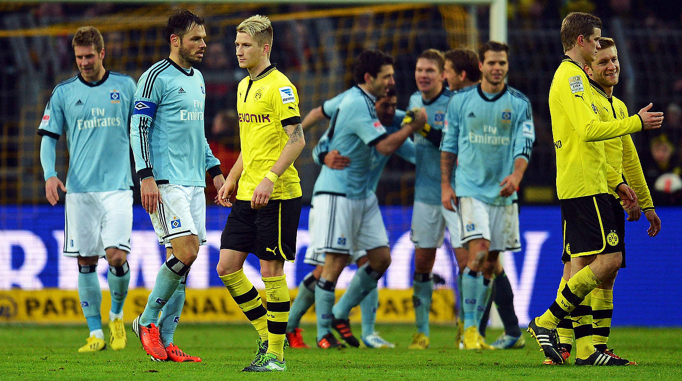 Der höchste Auswärtssieg: Am 9. Februar 2013 gewinnt der HSV mit 4:1 in Dortmund © Getty Images