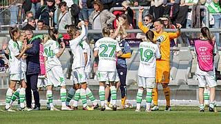 Erleichterung: Wolfsburg steht nach einem 0:1 in Frankfurt im Champions-League-Finale © Jan Kuppert