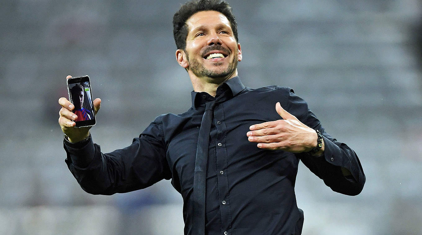 Der siegreiche Trainer: Diego Simeone von Atletico Madrid © 2016 Getty Images