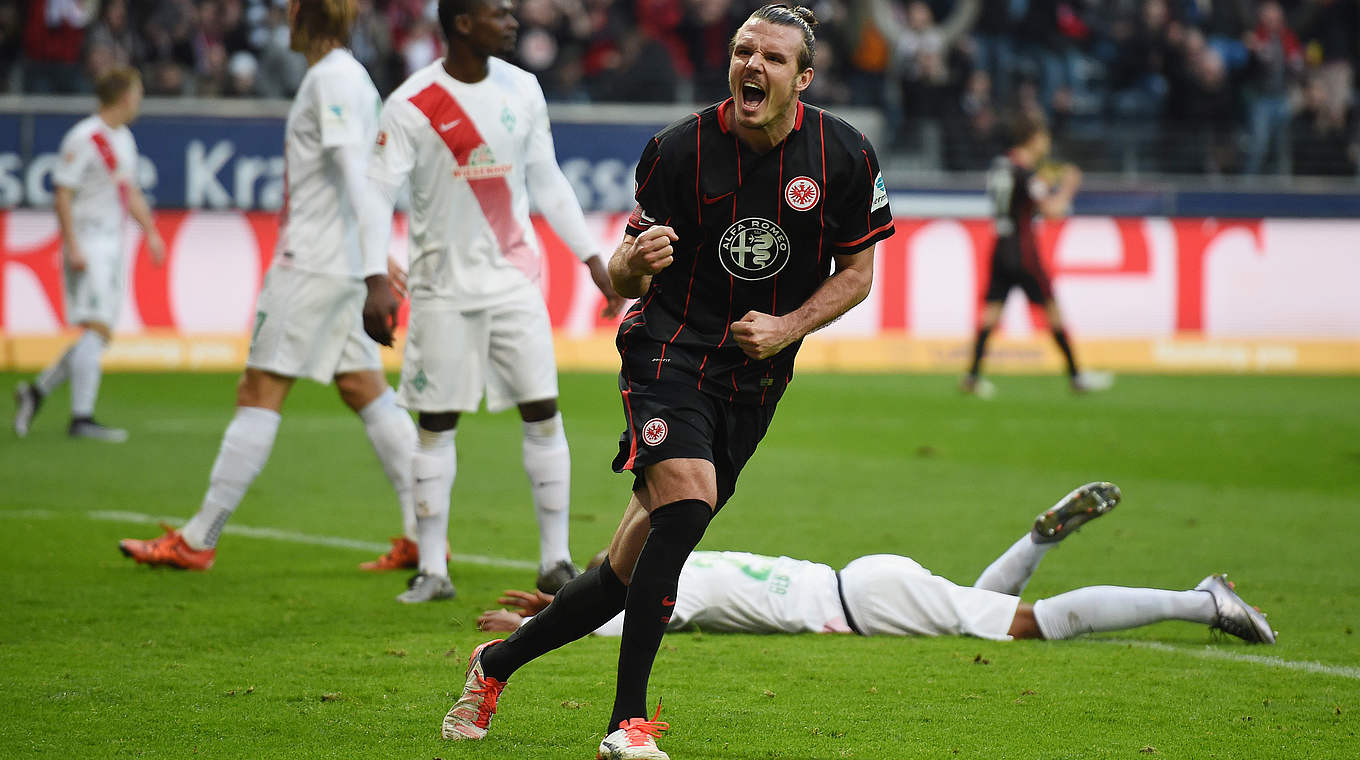 Hofft gegen Bremen auf einen Einsatz: SGE-Goalgetter Alex Meier © 2015 Getty Images