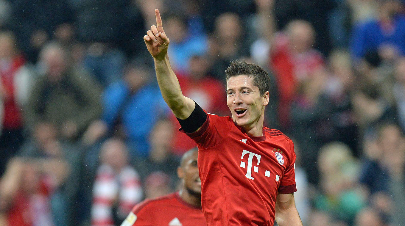 Noch ein Treffer bis zum Rekord: Robert Lewandowski © This content is subject to copyright.