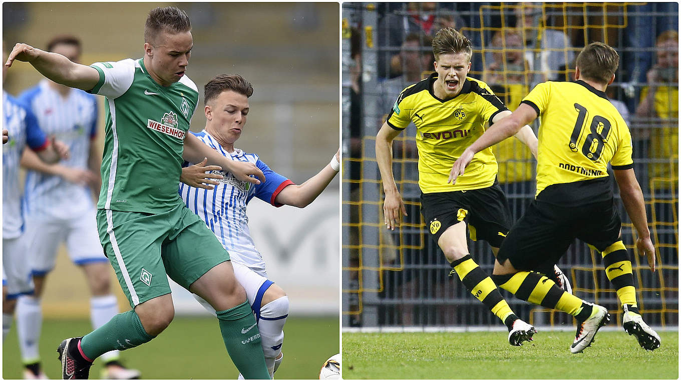 Heiße Rückspiele: Bremen (l.) und Dortmund unter Zugzwang © Getty Images/DFB