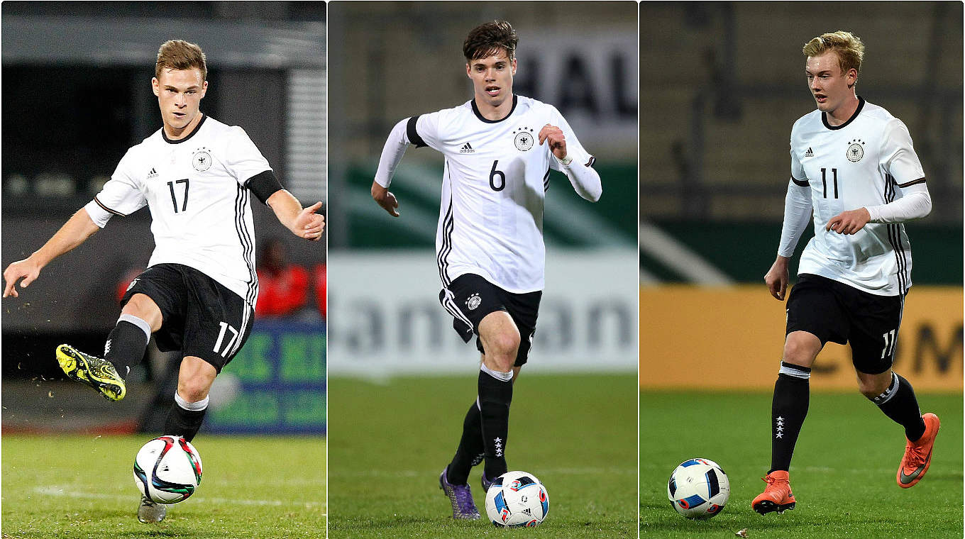 Drei Neulinge fürs Nationalteam: Joshua Kimmich, Julian Weigl und  Julian Brandt (v.l.) © imago/DFB