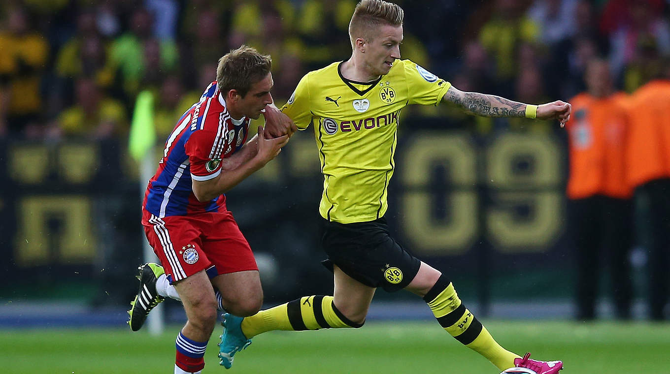 Lahm doesn't feel there is any special rivalry between Bayern and Dortmund © 2014 Getty Images