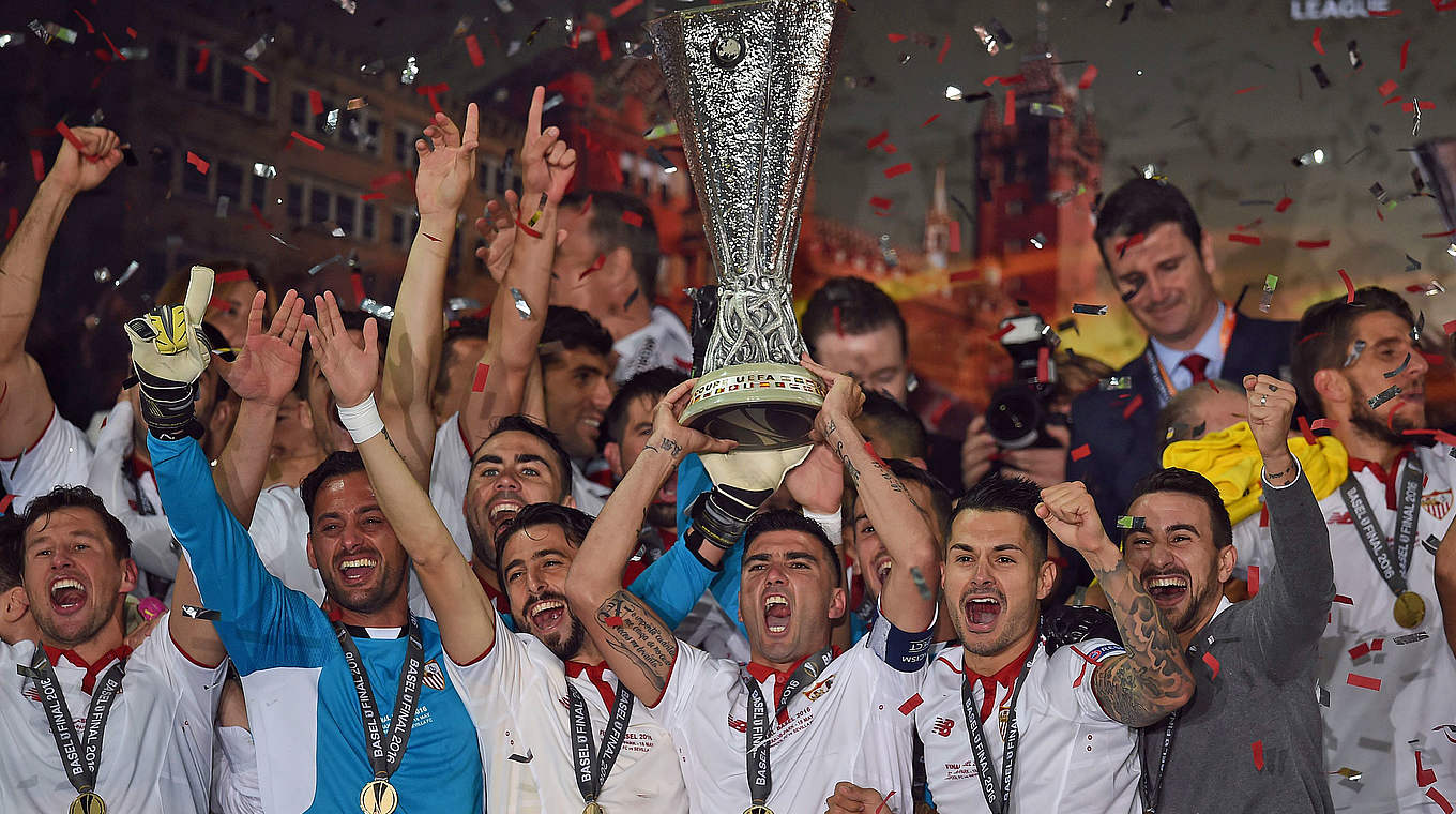 Sevilla claim the title for the third year in a row © AFP/Getty Images