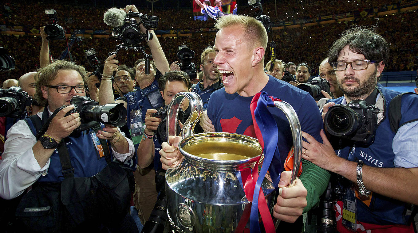 Am 6. Juni 2015 gewinnt ter Stegen mit dem FC Barcelona die Champions League © 2015 VI-Images
