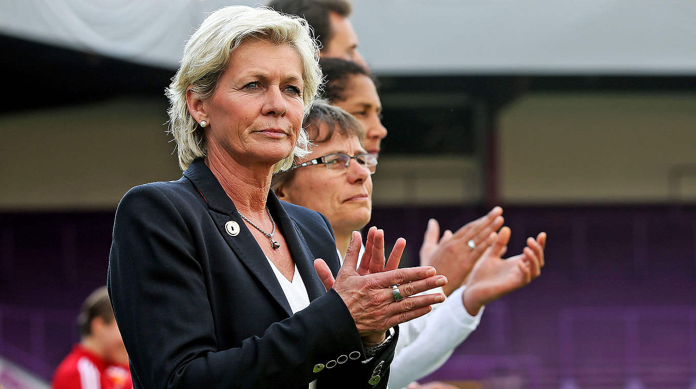 Vor ihrem letzten Heimspiel als Bundestrainerin: Silvia Neid © 2016 Getty Images