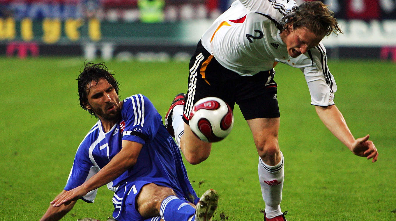 EM-Quali 2007 gegen die Slowakei: Den letzten Vergleich gewann Deutschland 2:1 © 2007 Getty Images