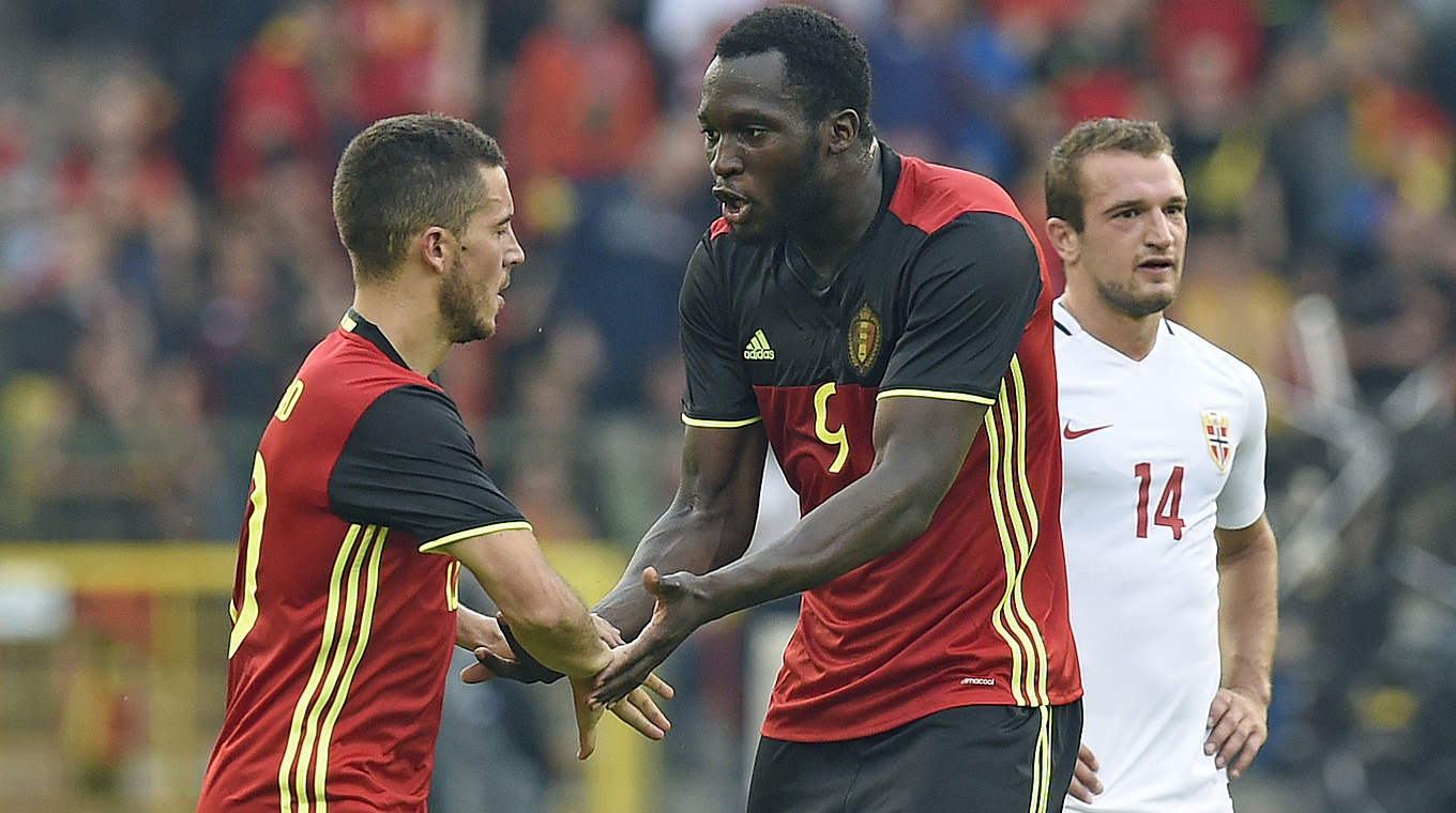 Trifft für Belgien: Eden Hazard (l.) © AFP / JOHN THYS