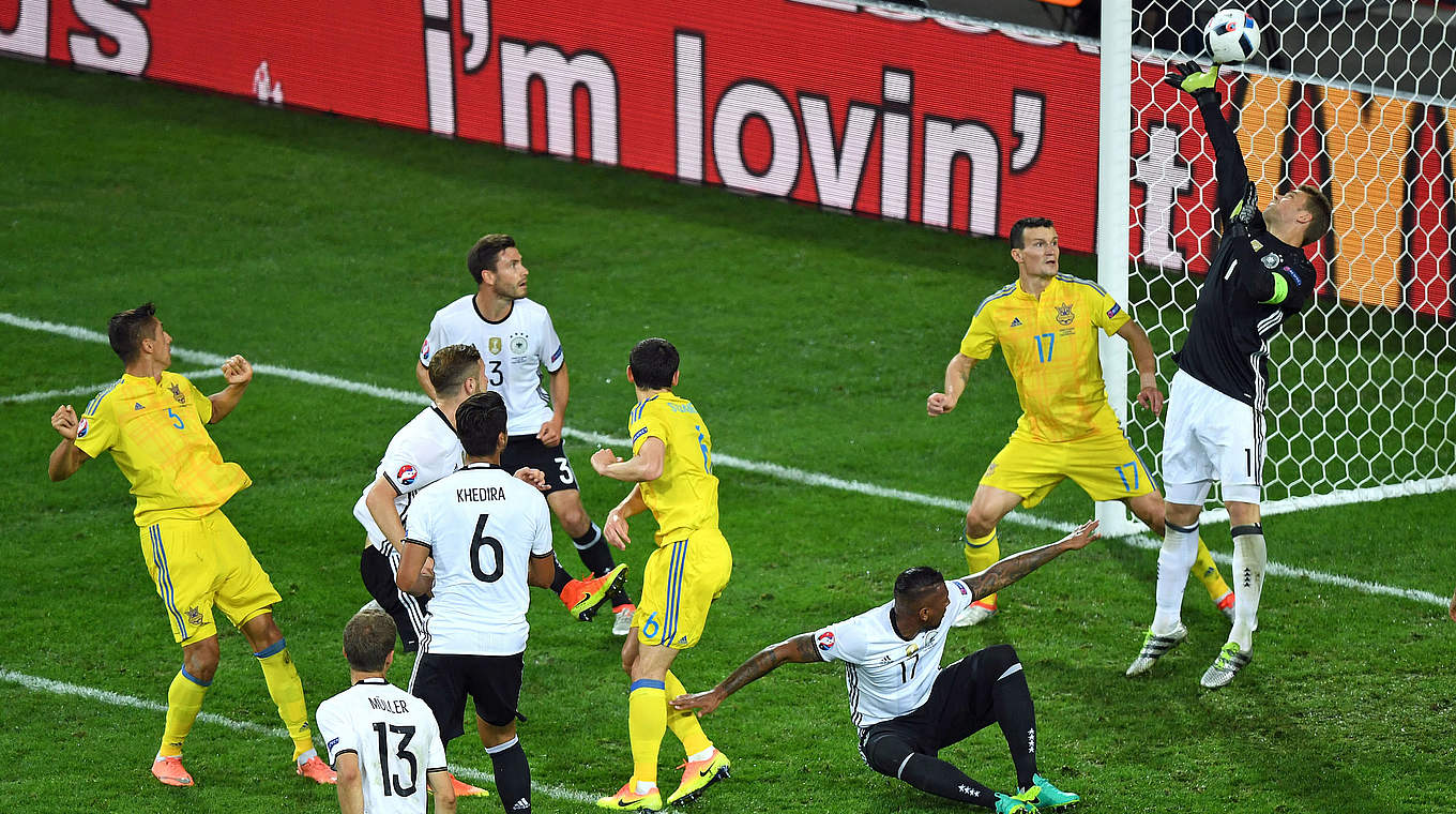 Manuel Neuer had to be at his best to keep Ukraine at bay © 2016 Getty Images