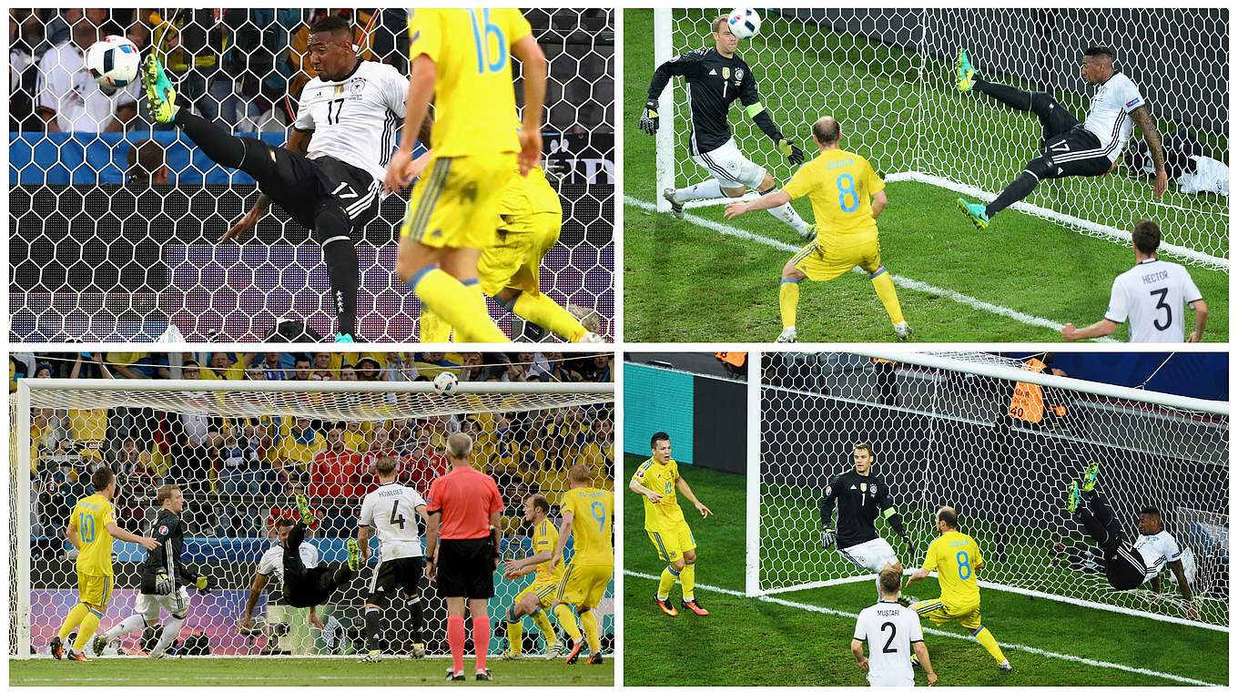 Eine Szene, vier Bilder, 3080 Stimmen der Fans beim DFB.de-Voting: Jerome Boateng © AFP/GettyImages/DFB