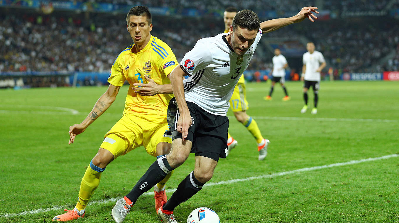 Jonas Hector has played 90 minutes in both of Germany's games so far © 2016 Getty Images