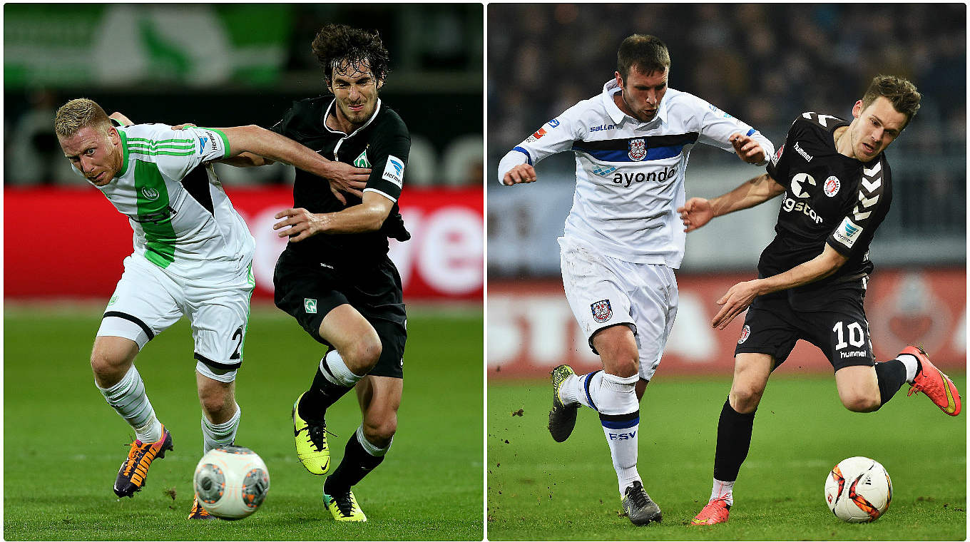 Frühere U 21-Nationalspieler in der 3. Liga: Patrick Ochs (l.) und Marc-André Kruska (3.v.l.) © Getty Images