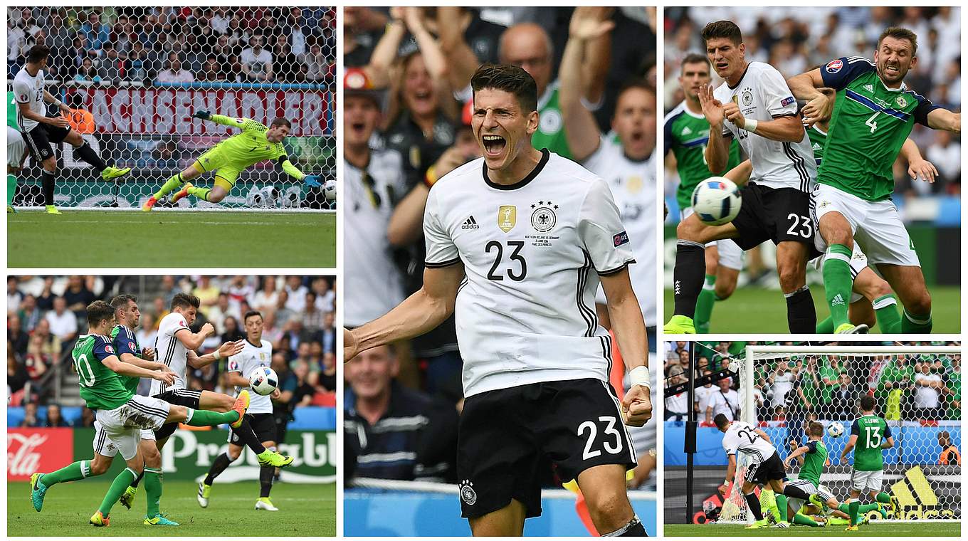 Fought, worked, headed, scored: Mario Gomez in the match against Northern ireland © GettyImages/DFB