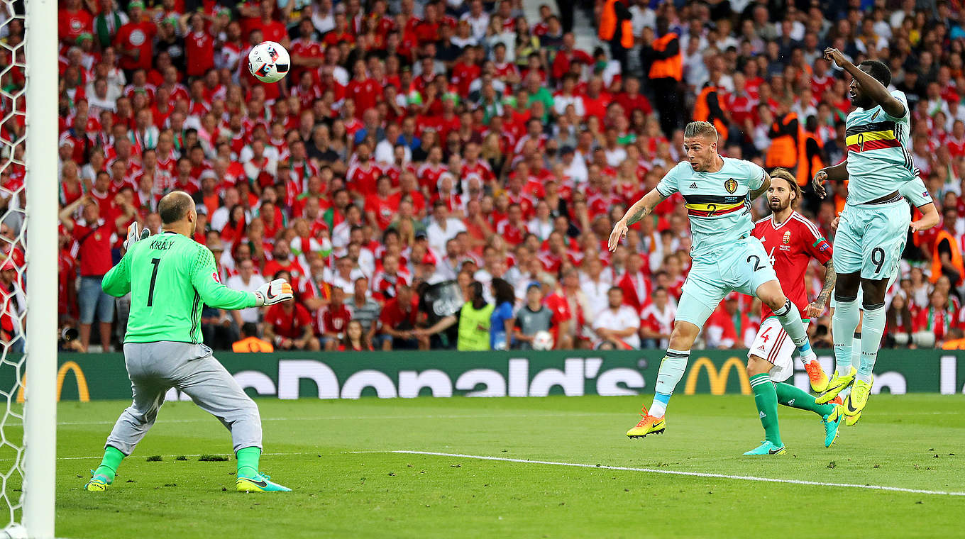 Toby Alderweireld set Belgium on the course for victory against Hungary.   © 2016 Getty Images