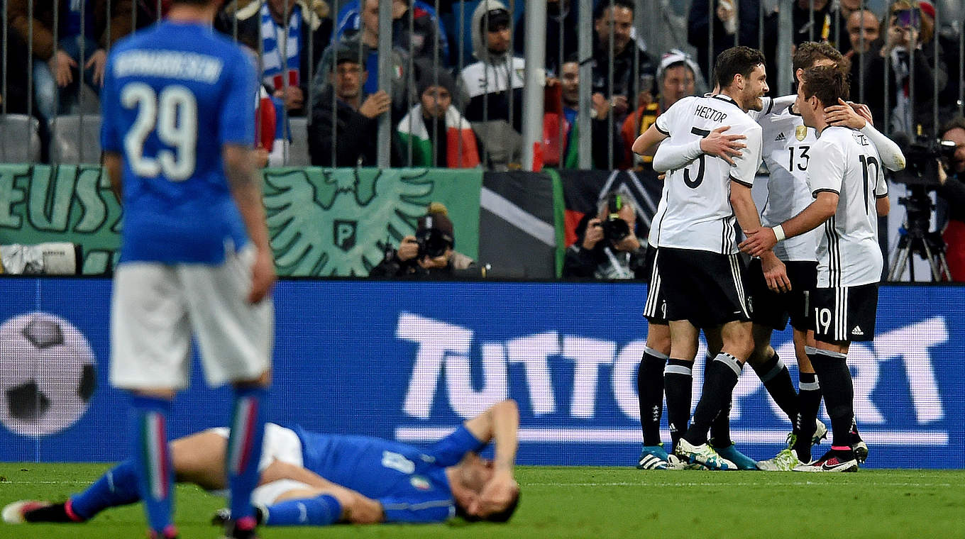 Höchster Sieg und erster Erfolg nach 21 Jahren: das 4:1 gegen Italien im März 2016 © 2016 Getty Images