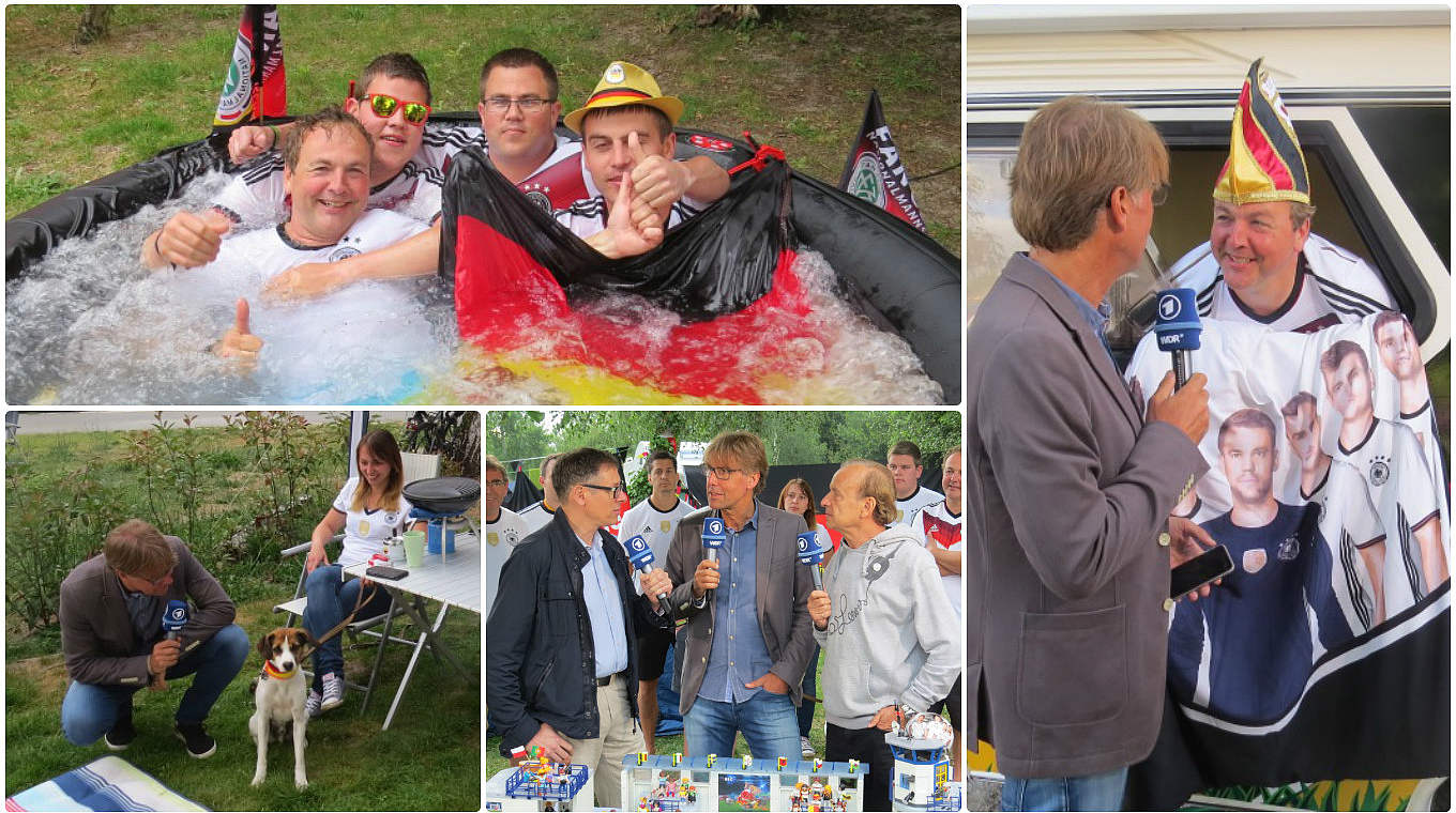 Fernsehtauglich: Die Fan Club-Mitglieder im Camping du Lac. © Fan Club