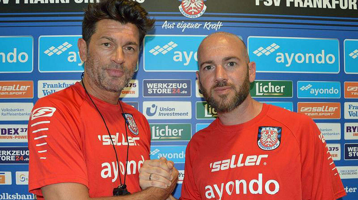 Neues Trainerteam beim FSV Franfurt: Thomas Stickroth und Chefcoach Roland Vrabec (r.) © FSV Frankfurt