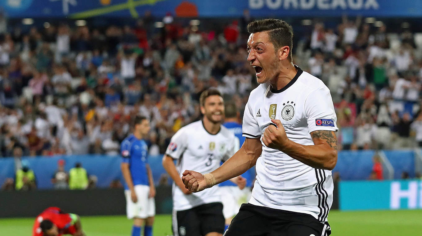 Özil puts the world champions into a 1-0 lead © 2016 Getty Images