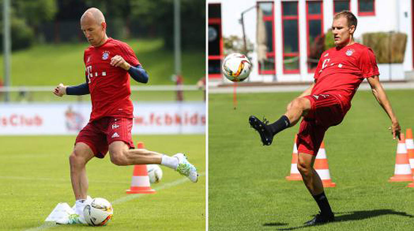 Sind heute in die Vorbereitung gestartet: Arjen Robben (l.) und Holger Badstuber (r.) © FC Bayern München