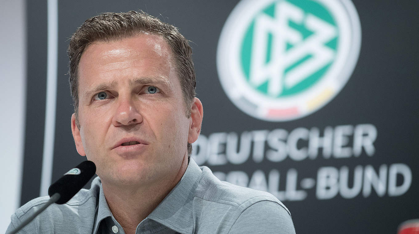 Oliver Bierhoff: "We have a difficult road ahead of us, but we are ready to take it on." © GES/Markus Gilliar