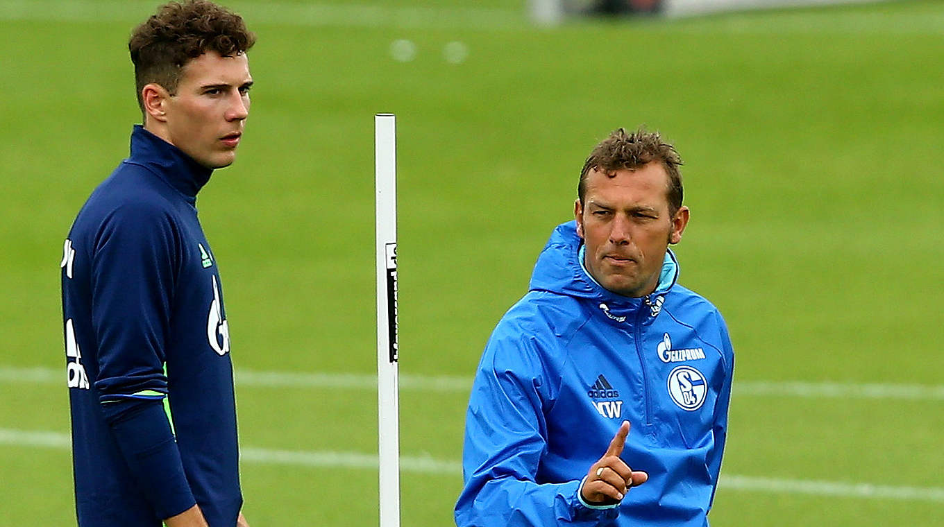 Sieg im Test gegen Guangzhou: Schalke mit Goretzka (l.) und Neu-Coach Weinzierl © 2016 Getty Images