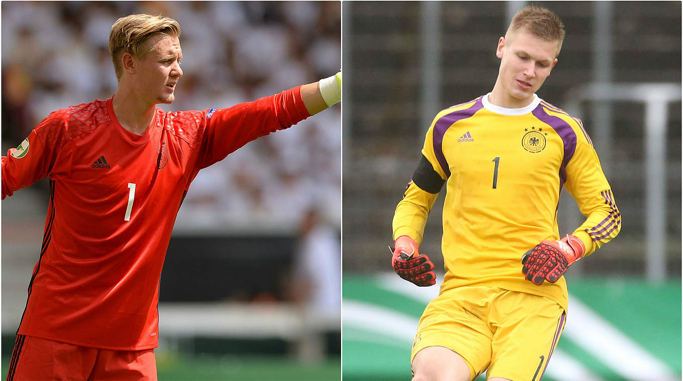 Dominik Reimann (left) has been replaced by Gladbach's Moritz Nicolas (right) © SPORTSFILE/GettyImages/DFB