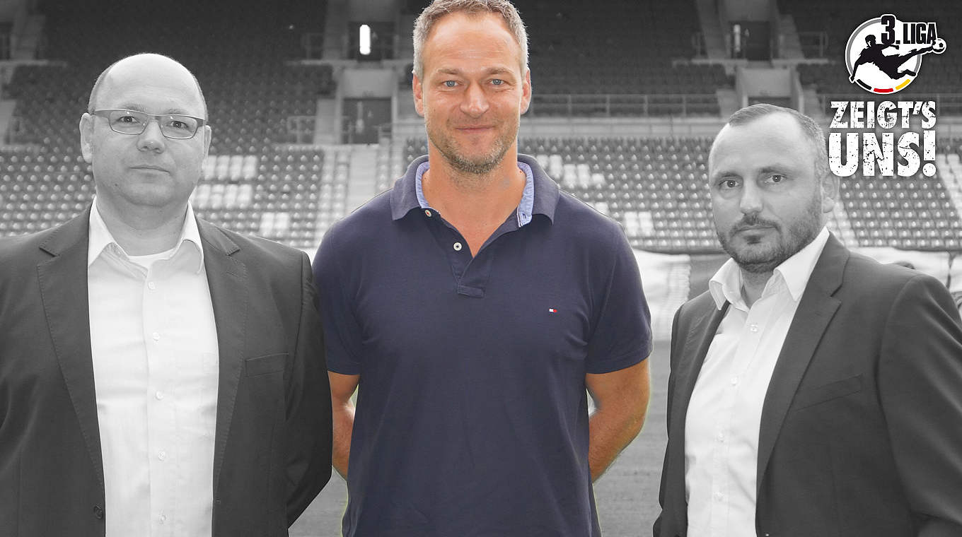 Der Vorstand des FC Hansa: Christian Hüneburg, René Schneider, Robert Marien (v.l.) © Hansa Rostock/DFB