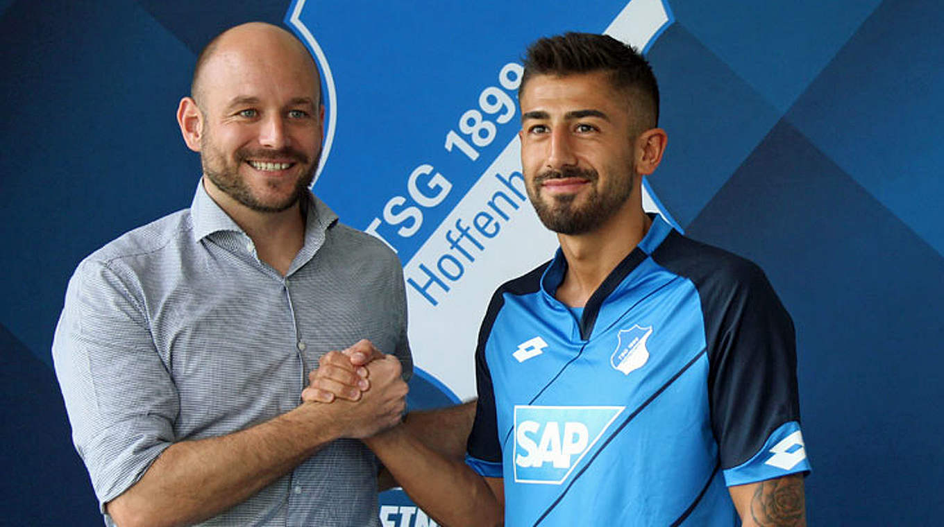 Wechsel fix: Kerem Demirbay und Alexander Rosen (l.), TSG-Direktor Profiußball © TSG 1899 Hoffenheim