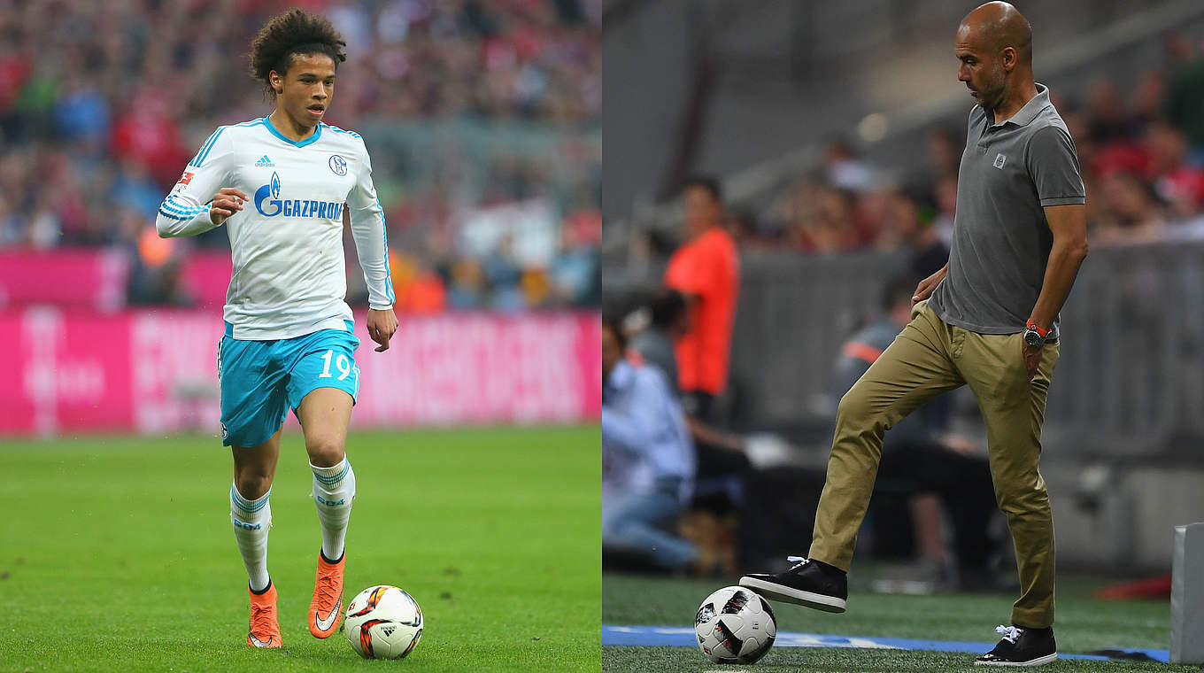 Von Schalke 04 zu Pep Guardiola (r.) in die Premier League: Nationalspieler Leroy Sané © Getty Images/DFB