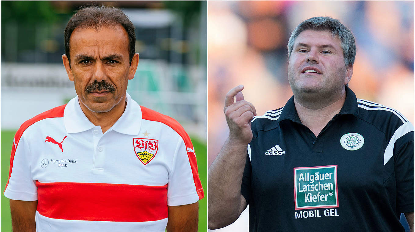 Treffen im Pokal aufeinander: VfB-Trainer Jos Luhukay und Jens Kiefer von Homburg © GettyImages/DFB