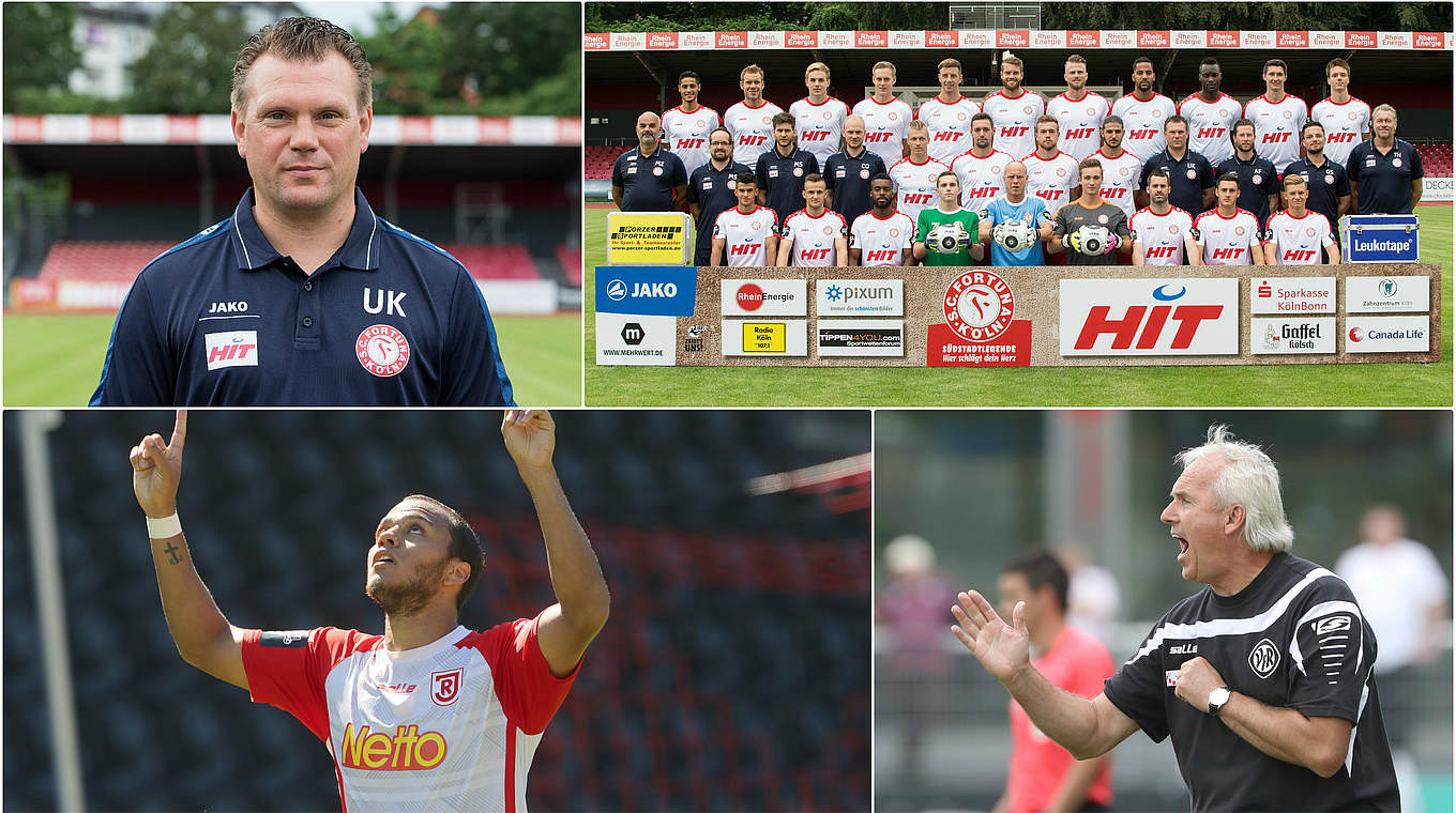 Drei Teams ohne Punktverlust: Fortuna Köln (o.), Jahn Regensburg (l.) und der VfR Aalen © Getty/DFB