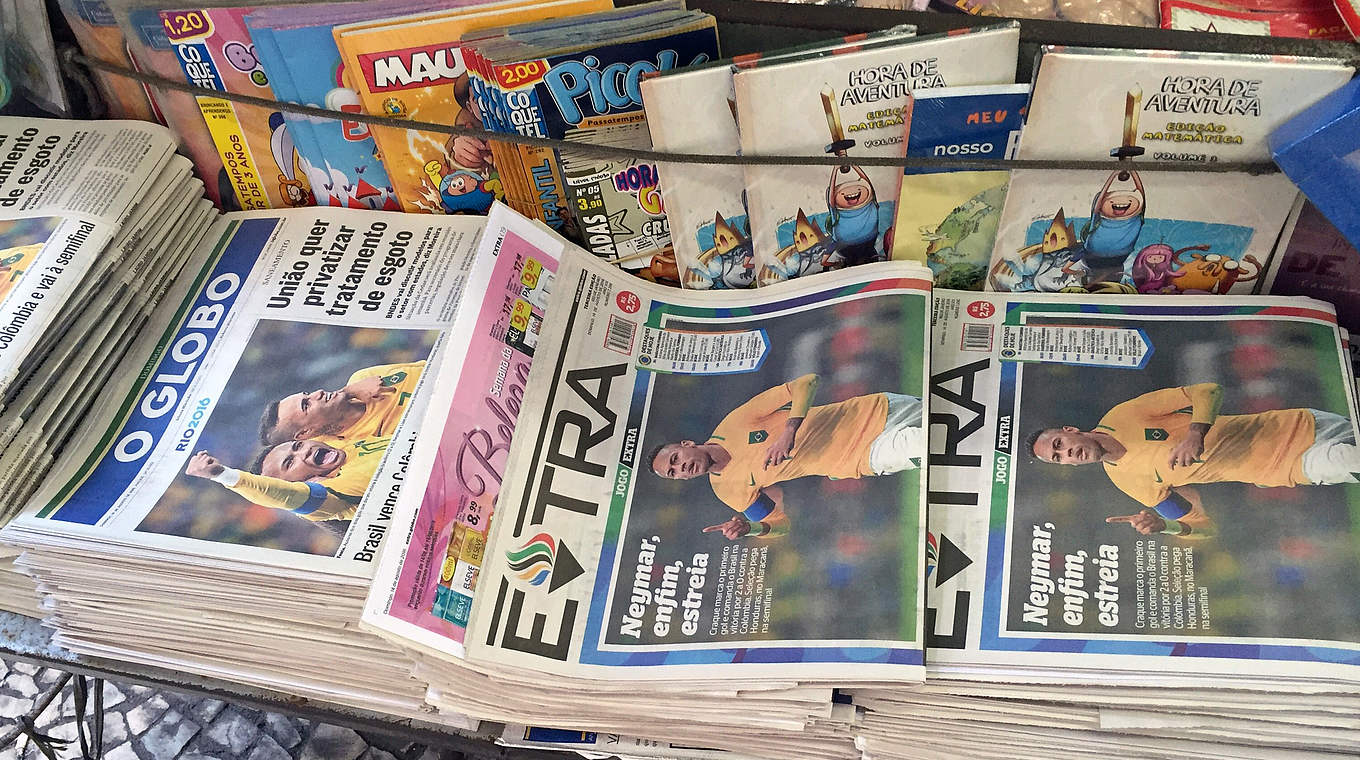 Willkommen in Rio: die Zeitungen feiern Neymar jr. und die Selecao © Tobias Käufer
