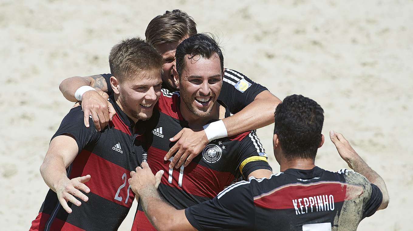 Die deutsche Beachsoccer-Nationalmannschaft hat sich für das Superfinal qualifiziert © Lea Weil/beachsoccer.com