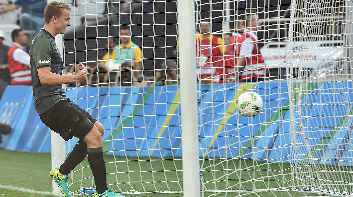 Das 1:0: Lukas Klostermann erzielt sein erstes Länderspieltor überhaupt im DFB-Dress © NELSON ALMEIDA/AFP/Getty Images