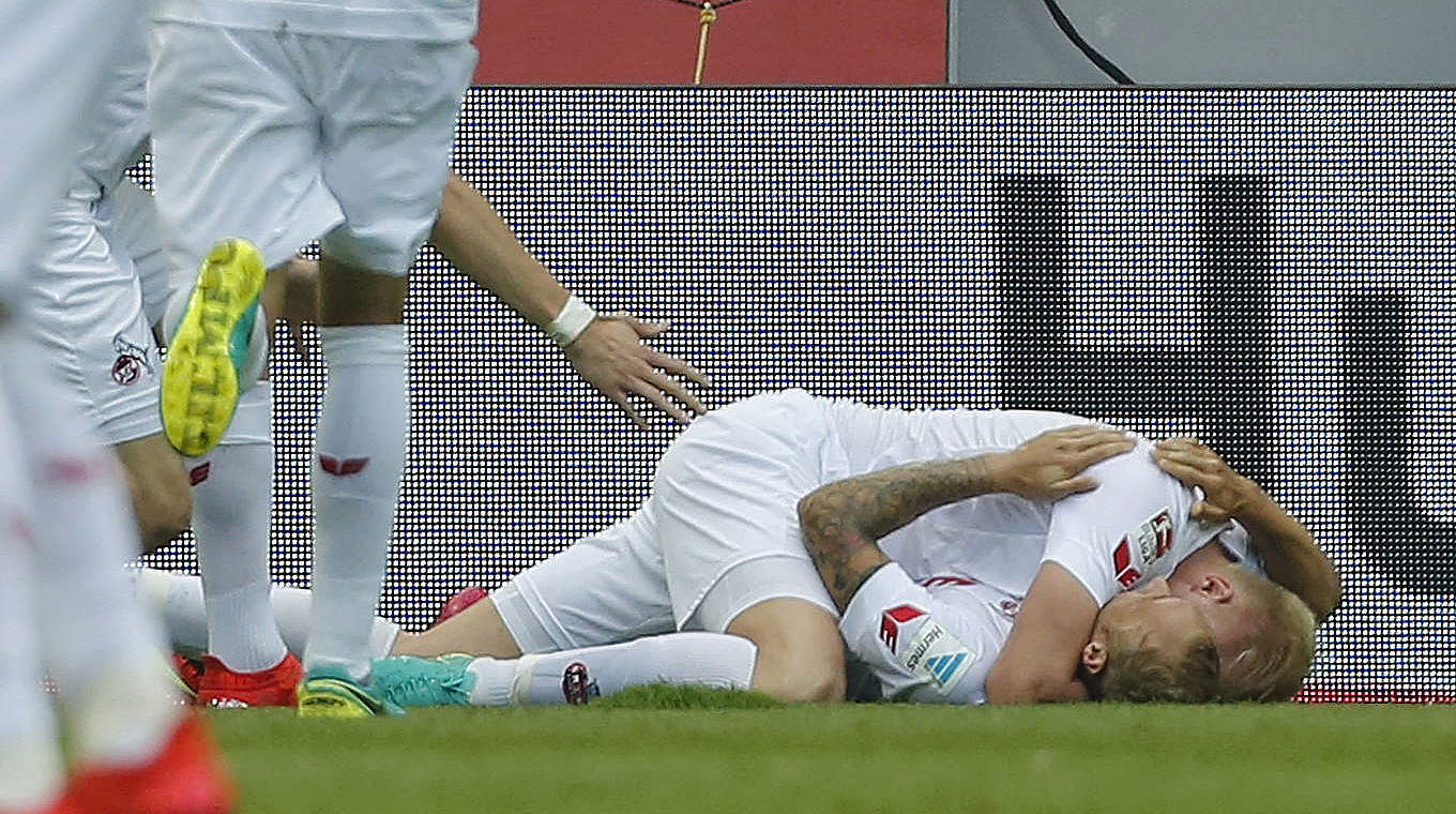 Köln's Marcel Risse celebrates the opening goal in the 2-0 win over Darmstadt.  © Getty Images