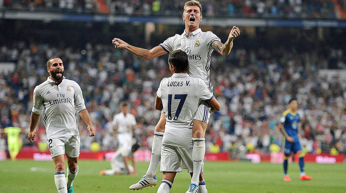 Trifft in der Schlussphase zum Sieg für Real Madrid gegen Vigo: Weltmeister Toni Kroos © 2016 Getty Images