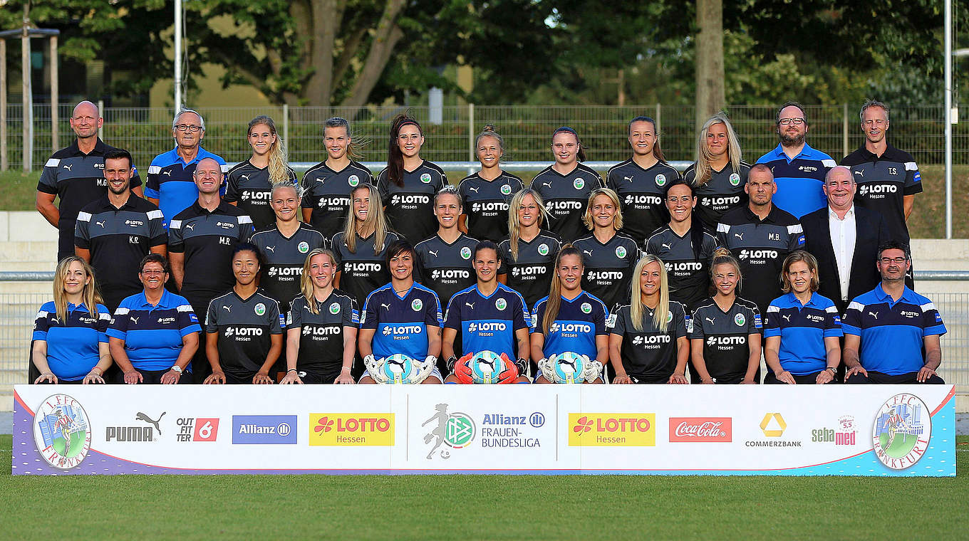 Das Team für die Saison 2016/2017: Der 1. FFC Frankfurt will in die Champions League © imago/Hartenfelser