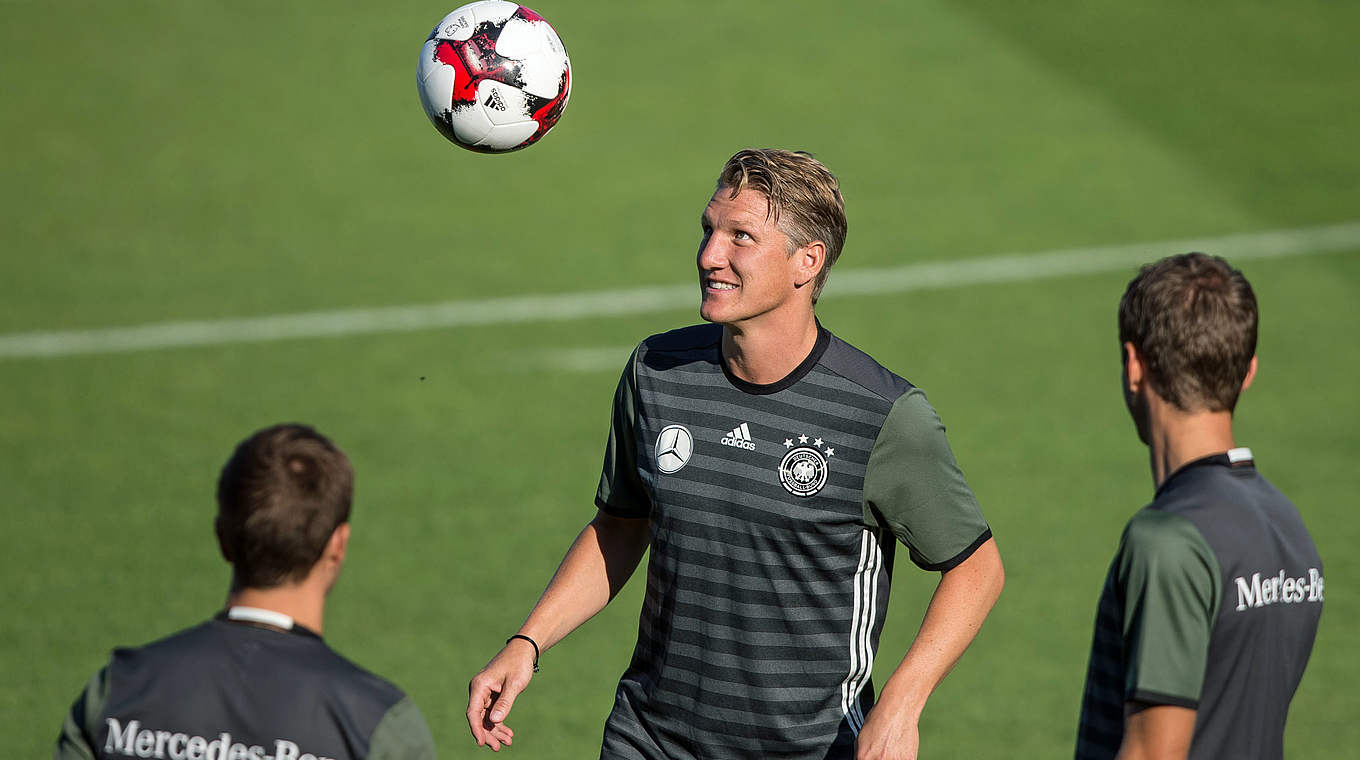 Mit Spaß im Training: Schweinsteiger vor seinem Abschiedsspiel © 2016 Getty Images