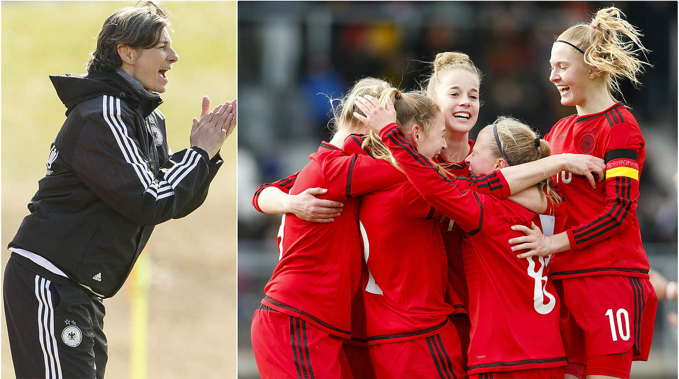 Letzter Feinschliff für die WM: Anouschka Bernhard (l.) und die U 17-Juniorinnen © Getty/DFB