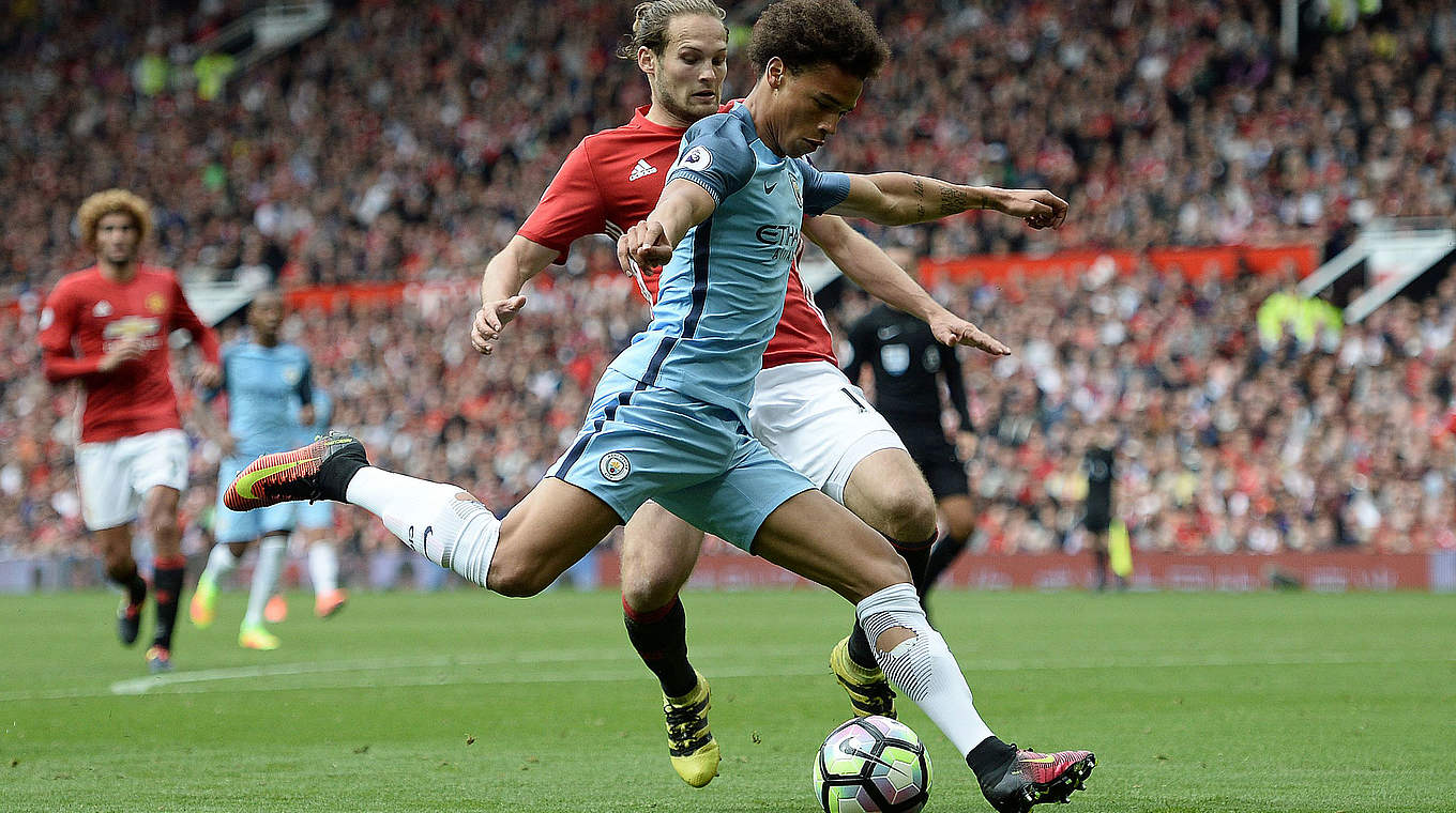 Leroy Sané was able to celebrate a derby win on his debut © AFP/Getty Images