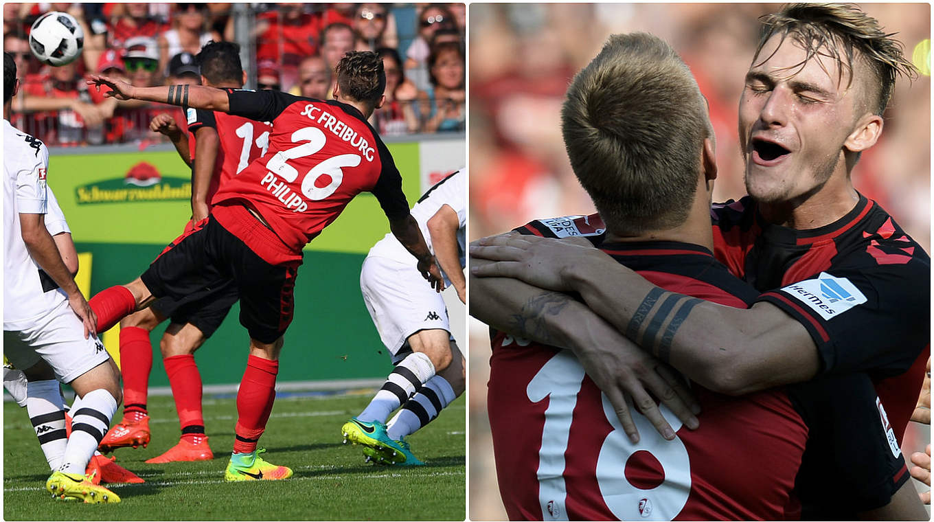 SCF-Torschützen beim überraschenden 3:1 gegen Gladbach: Philipp (r.), Petersen (2.v.r.) © Getty Images