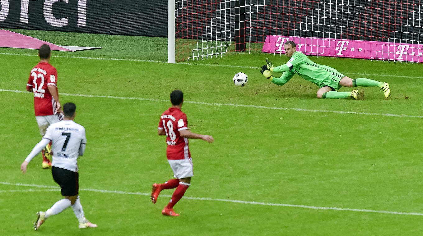 Manuel Neuer made a number of crucial saves against Ingolstadt © This content is subject to copyright.