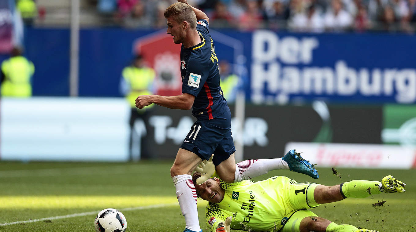 Nicht zu stoppen: Timo Werner führt Leipzig zum Sieg in Hamburg © 2016 Getty Images