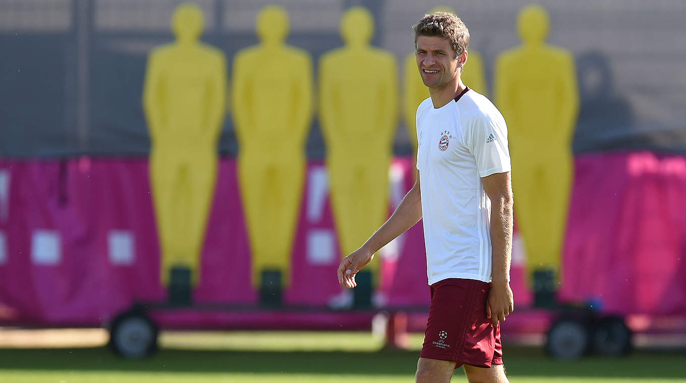 Zurück im Mannschaftstraining: Nationalspieler Thomas Müller © CHRISTOF STACHE/AFP/Getty Images