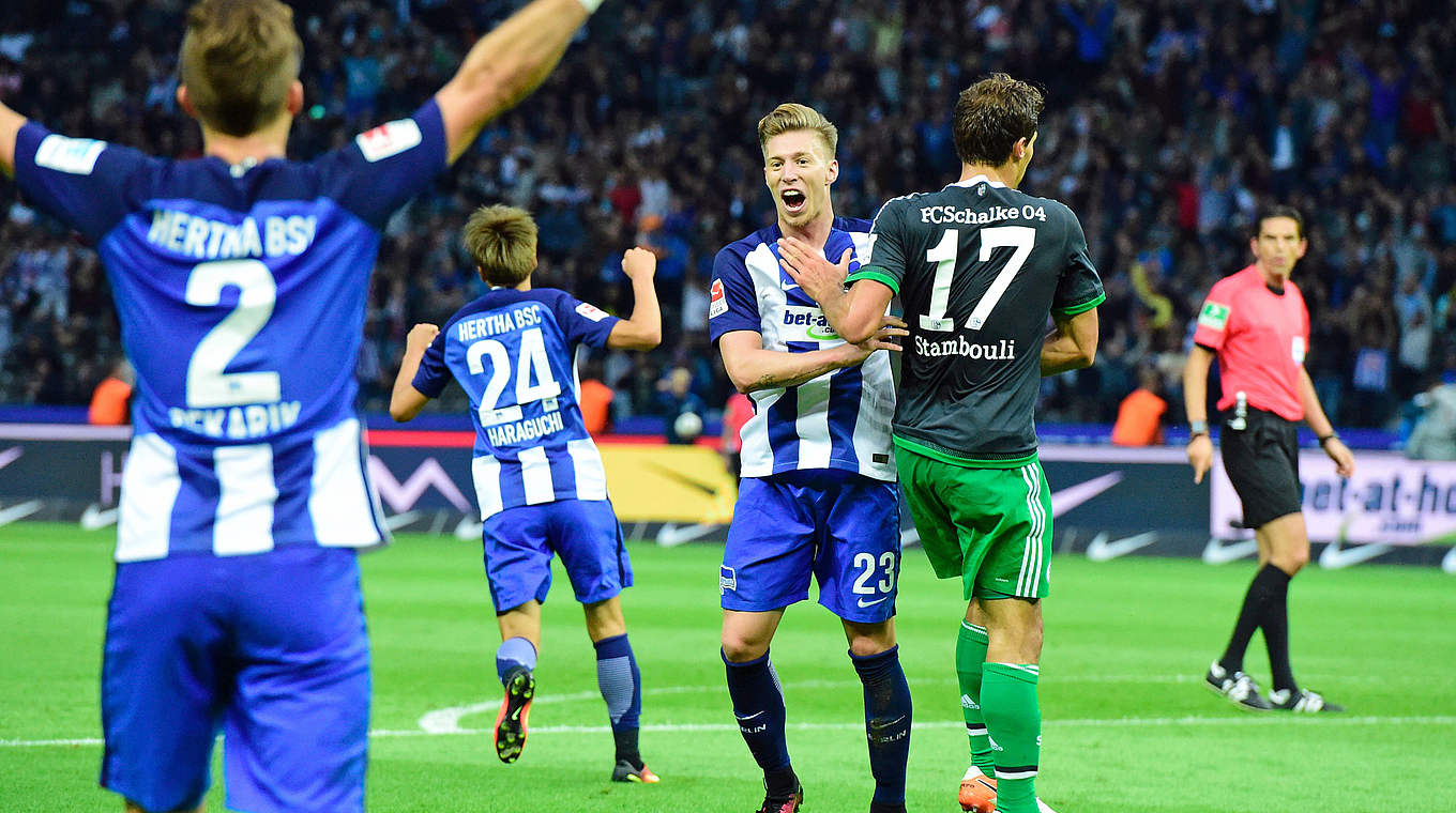 Einst bei Bayern Ersatz, nun Durchstarter bei Hertha: U 21-Nationalspieler Weiser (3.v.l.) © Getty/DFB