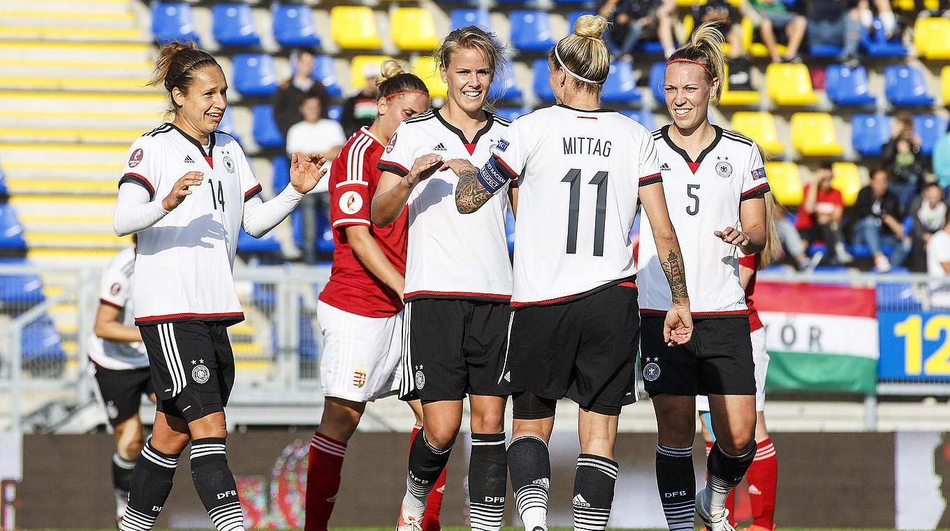 Achtes Spiel, achter Sieg: Die DFB-Frauen gewinnen in Györ 1:0 gegen Gastgeber Ungarn © 2016 Getty Images
